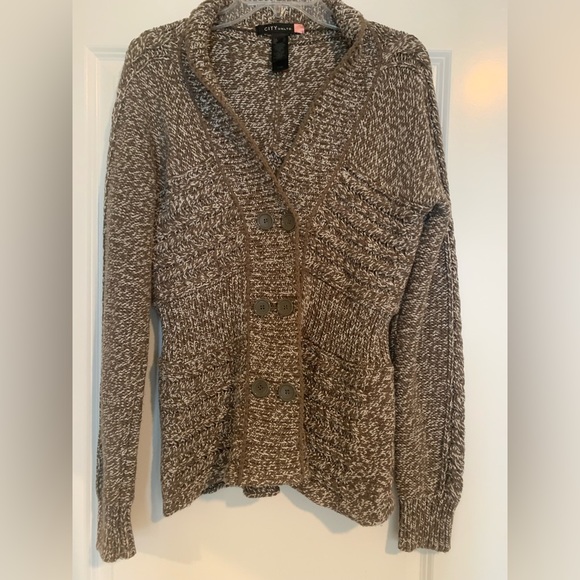 Double Breasted Sweater Cardigan, Tapered Waist, Long Sleeves XL City Unltd. - Picture 1 of 7